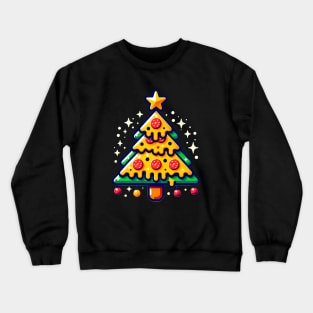 Pizza Xmas Tree, Christmas Style Pizza Lover Crewneck Sweatshirt